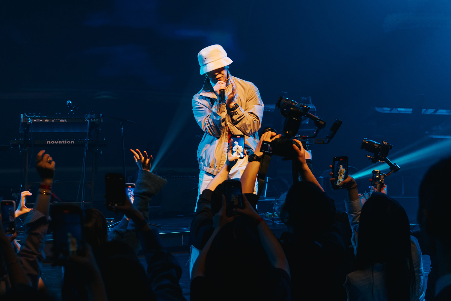 Vocalist performing close to the audience at KZ Shanghai